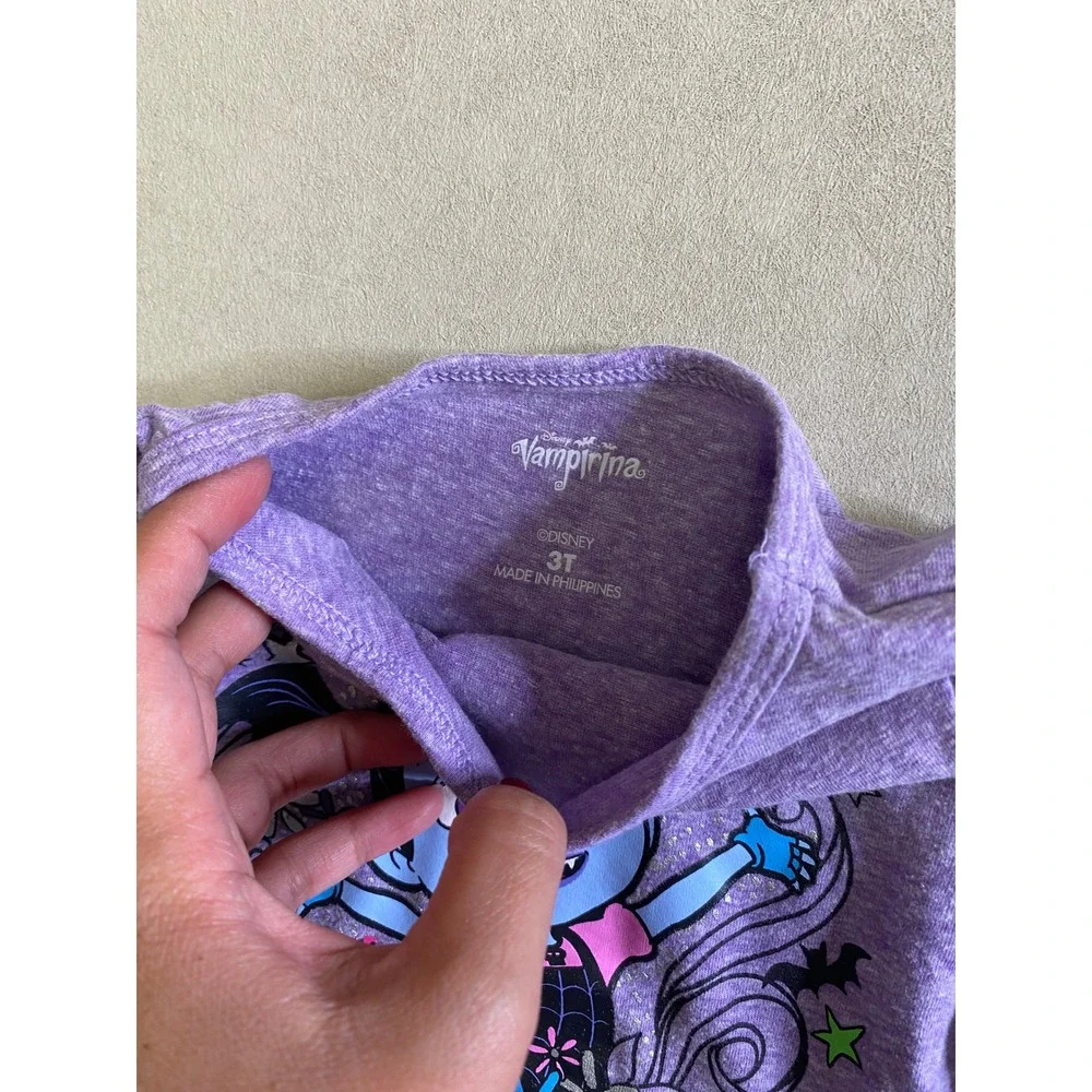 Disney Vampirina Purple Peplum Top and Joggers Outfit Set Kids 3T Long Sleeve